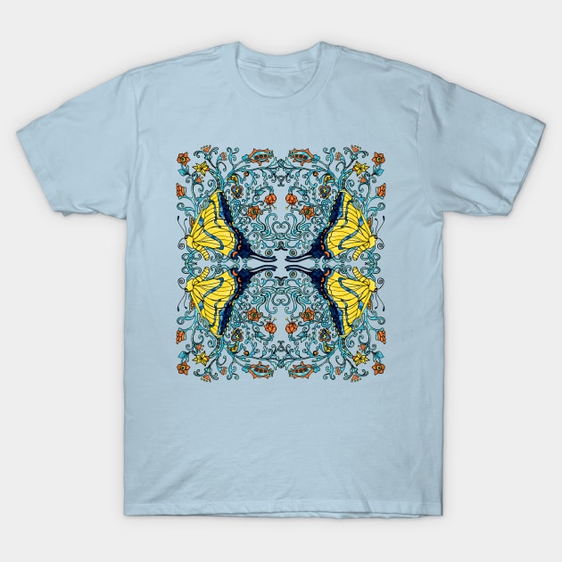 Nouveau Butterflies and Vines T-Shirt by JanDeAngelis